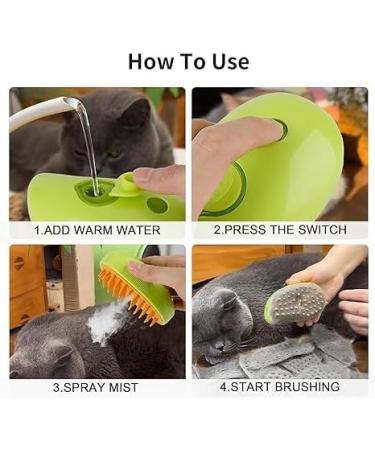 Cat Steamy Brush 3 In1 Steamy Cat Brush Cat Spray Massage Comb Cat Grooming Brush for Removing Tangled and Loosse Hair Anti-Flying Hair (1pcs) - Buy Online on GoSupps.com