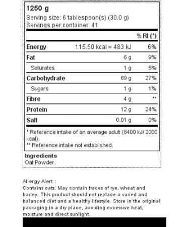 Prozis Instant Oats Powder 1250 g Natural - Buy Online on GoSupps.com