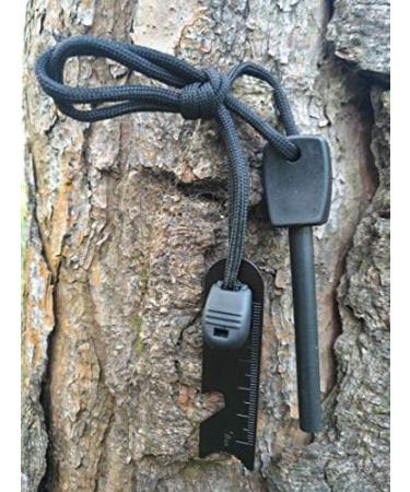FOSTAR Ferrocerium Fire Starter Rod Set - 5/16 Thick Waterproof Fire Steel for Bushcraft - Includes Easy Grip Handle, Multi-Tool Striker, Paracord Lanyard - 2PCS Black and Orange - Buy Online on GoSupps.com