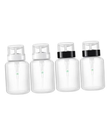 BIUDECO Set of 4 x 200ml Nail Polish Remover Bottles with Lockable Pump and Lockable Neck for Liquid Storage