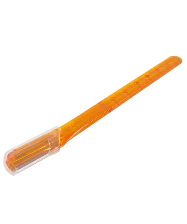 Ruilogod Plastic Handle Eyebrow Removal Shaver Trimmer 13 cm Length Orange