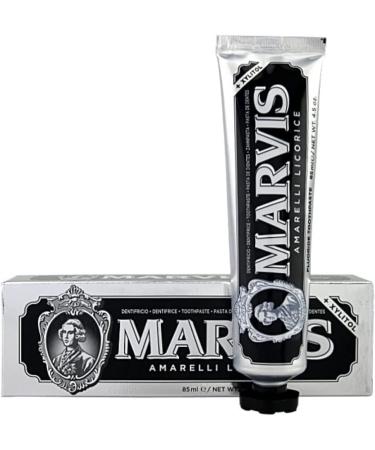 Buy MARVIS Amarelli Licorice Mint Toothpaste 85ml | Refreshing Liquorice & Mint Flavor for Long-Lasting Fresh Breath | International Shipping Available - Buy Online on GoSupps.com