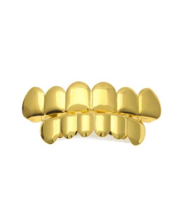 Hip Hop Teeth Grillz Top Bottom Mouth Teeth Grills Gold Plated Fashion Removable Dental Grills Jewelry Gold Grillz