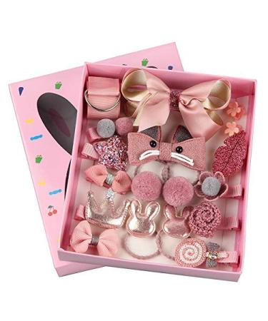 Karlor girls hair clips 18 pieces baby hair clip hair loops children hairy lugs hairdress hairpins with star crown flower shape hair clips set gift box for baby girls toddler