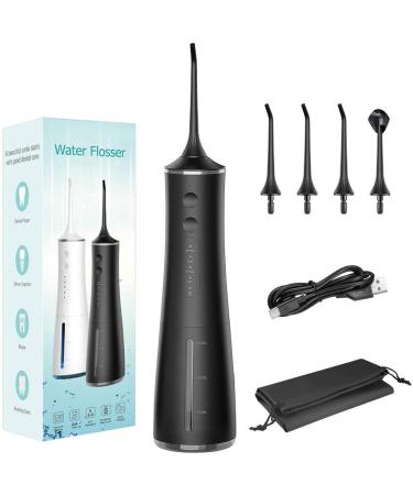 Buy Cordless Water Flosser - USB Rechargeable Portable Oral Irrigator 4 Modes Black | Professional Dental Flosser for Healthy Teeth - Buy Online on GoSupps.com