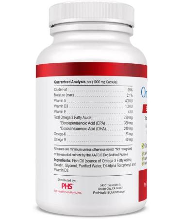 Omega-Caps Extra Strength for Large Breeds-Vet Formulated for Healthy Radiant Skin & Coat While Reducing Excess Shedding. Omega 3 for Immune System Support Easy to Dose 180 Soft Gel Capsules - Buy Online on GoSupps.com