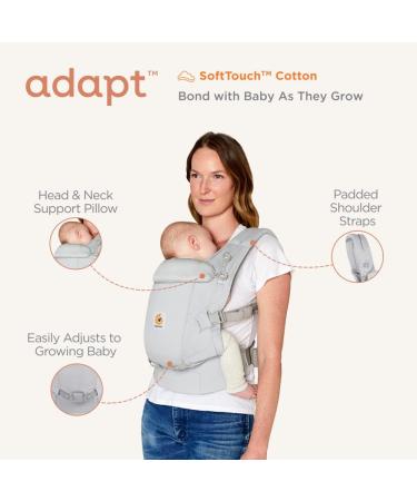 Ergobaby Adapt Baby Carrier - Slate Blue SoftTouch Cotton | 3 Position Ergonomic Newborn Belly & Back Carrier - Buy Online on GoSupps.com