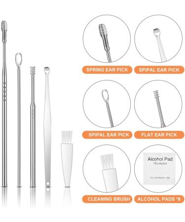 Vicloon Ear Wax Removal Kit 15 Pcs Ear Pick Earwax Removal Tool Ear Cleaning Tool Stainless Steel Ear Pick Ear Cleaning Tool Set Reusable Ear Wax Removal Set for Children & Adults (Pink) - Buy Online on GoSupps.com