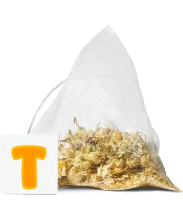 Premium Chamomile Flower Pyramid Tea Bags | 40 Pyramid Tea Bags | Soothing and relaxing | Helps Bloating & Digestion | Improves Sleep | Whole Flower Caffeine Free Gluten Free | Resealable Pouch - Buy Online on GoSupps.com