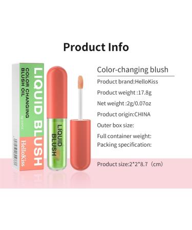 Color Changing Blush Oil Liquid Blush Oil for All Skin Tones Waterproof Blush Dewy & Natural Finish Long Lasting Formula - Buy Online on GoSupps.com