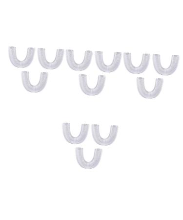 DOITOOL 12 pcs Kids Tooth Heads Automatic Food Compatible with u Head Toothbrush - Whitening Girls Grade Silicone Infant White Whole U- Soft Shaped Baby Shape Children Food- Whitex4pcs 5X3X2CMx4pcs