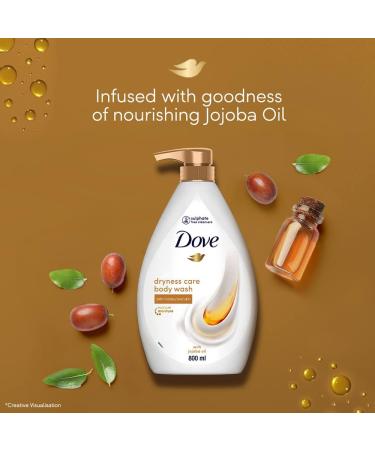 Dove Dryness Care Bodywash with Jojoba Oil - Nourishing Paraben & Sulphate Free 800ml - Deeply Hydrates Skin - Buy Online on GoSupps.com