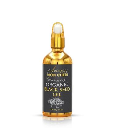 Juicy By Mon Cheri Boost Your Immunity and Antioxidant Levels with 100% Pure Organic Black Seed Oil Dropper - 3.4oz Superfood Carrier Oil