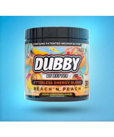 Dubby Gamer Energy Drink Powder - Sugar Free Nootropic Energy Mango White Peach Flavor 30 Servings - Jitter-Free Natural Energy for Gaming - Buy Online on GoSupps.com
