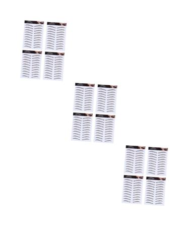 FRCOLOR 12 Pcs Eyebrow Stickers Waterproof Makeup Eyebrow Transfers for Women Imitation Eyebrow 3d Mold Hair