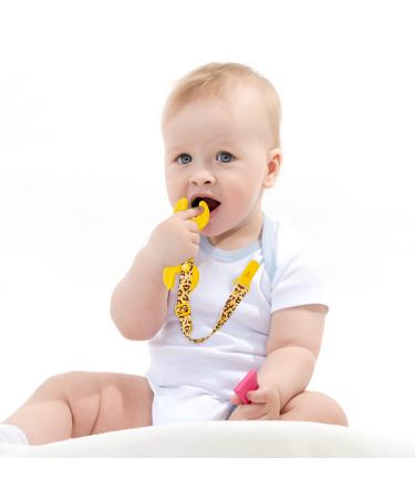 4Pack Silicone Teething Toys for Babies 0-12 Months | BPA Free Chew Relief Toys with Clip | Molar Teether Keepsake Gifts | Orange+Yellow - Buy Online on GoSupps.com