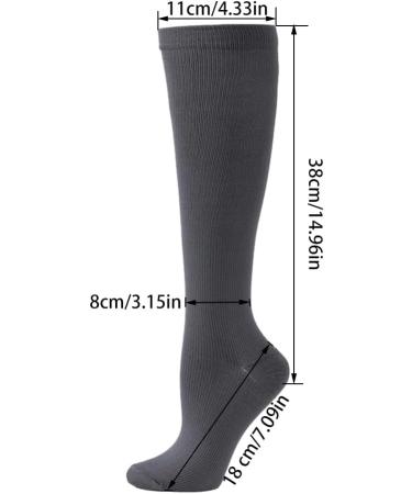 Rixotix Knee Socks for Men & Women - Compression Support Stockings Cotton Breathable Long Socks in Gray (Size 34-39) - Comfortable & Stylish - Buy Online on GoSupps.com