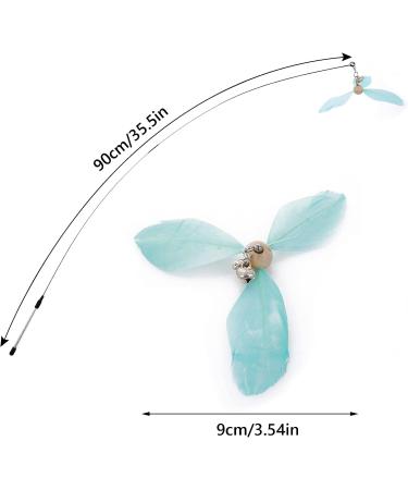 Cobee Interactive Cat Toys - Refillable Feather Propeller Rods with Bells | Perfect for Indoor Cats - Blue & Pink - Buy Online on GoSupps.com