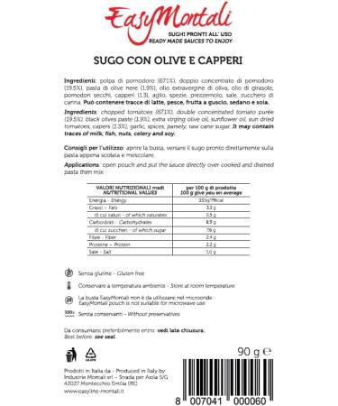 EasyMontali pasta sauces - Stir In Olives & Capers pasta sauce Bulk Multipack 12 x 90g pouches - Buy Online on GoSupps.com
