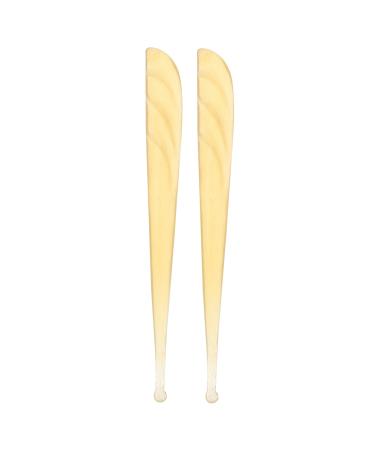 FRCOLOR 2 Pcs Croissant Ear Pick Ear Cleaning Tool Ear Pick with Light Ear Wax Removal Stick Earwax Pick Guasha Massage Stick Household Ear Pick Tool Earwax Digger Portable Bracelet Light Yellow 11.40X1.10X0.30CM