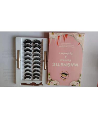 Shop Magnetic Eyelashes with Tweezers - 10 Pairs of 3D Faux Synthetic Magnetic False Eyelashes - Buy Online on GoSupps.com