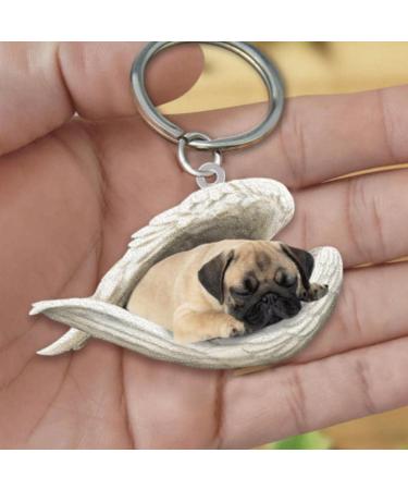 Cute Sleeping Dog Angel Car Pendant | Pet Lover Rear View Mirror Ornament | Perfect Gift for Dog Moms | International Shipping Available - Buy Online on GoSupps.com