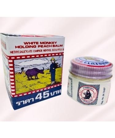 Thai White Balm - Monkey Holding Peach Balm 18g & 8g | Authentic Thai Remedy Exported Worldwide - Buy Online on GoSupps.com