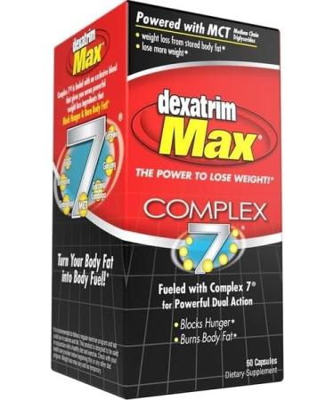 ILIOS Dexatrim Max Complex-7 | Diet Pills to Lose Weight - 7 Powerful Ingredients to Reduce Hunger & Body Fat Fat Burner Supplements Weight Loss Pills for Women & Men 1 Pack w/ 60 Capsules