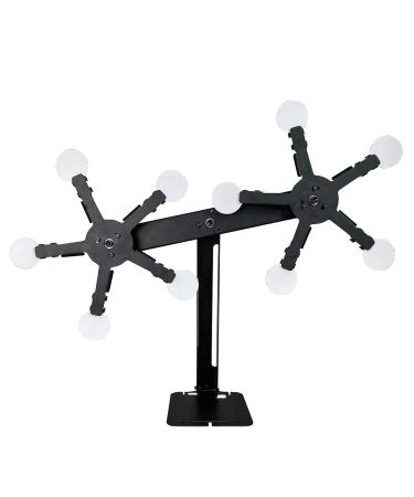Atflbox Rotating Metal Dynamic Shooting Practice Target Stand with 10 Steel Plates for Pistol Airsoft BB Gun (Double Star)