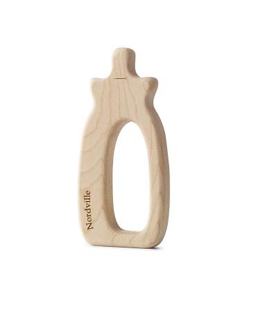 Nordville Teething Bottle Teething Aid Maple Wood Organic Handmade Baby Shower