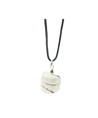Kunal Selenite Crystal Pendant Tumbled Necklace Chakra Protection Reiki Energy Wellness Crystal Healing Metaphysical Grid Stone Pendant for Women Men Girls Birthday Gift