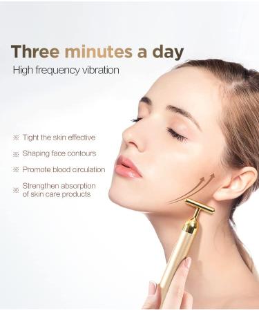 24K Gold Electric Facial Massage Roller - Anti-Aging Firming & Lifting Beauty Bar for Daily Skin Care - Buy Online on GoSupps.com