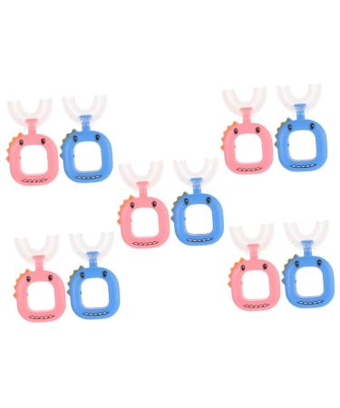 Minkissy U-shaped toothbrush for children cleaning tool birth control silicone toothbrush toothbrush baby toothbrush portable PP liquid silicone 10 pieces