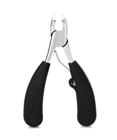 BEZOX Precision Toenail Clippers Trimmer for Thick or Ingrown Toenails - Fingernail Clipper - W/Metal Box Black