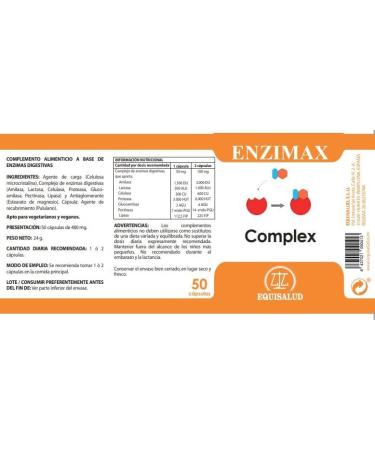 Equisalud ENZIMAX COMPLEX 50cap is a tablet that is easy to include in a regular routine It can be taken once or more times a day as advised The package contains 50 capsules of De - Buy Online on GoSupps.com