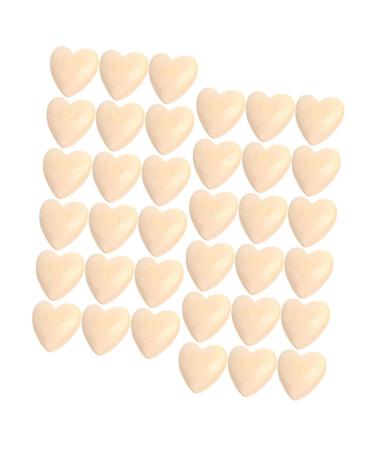 Safigle 150 pth log color peachherz heart pearls made of wood pearls for tinkering Valentine's day crafting beads valentine heart decoration heart loose pearl large pearl accessories wood color child wood