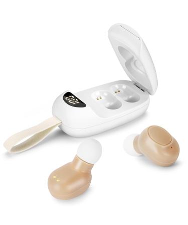Rechargeable Noise Cancelling Hearing Aids for Seniors & Adults - Digital Amplifier with Magnetic Charging Box - Beige - Buy Online on GoSupps.com