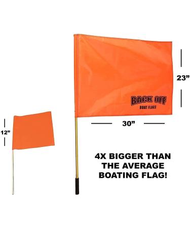 Giant Orange Boating Safety Flag with Pole - Universal Flag for Water Skis, Wakeboarding, Tubing - Skier Down Alert - Buy Online on GoSupps.com