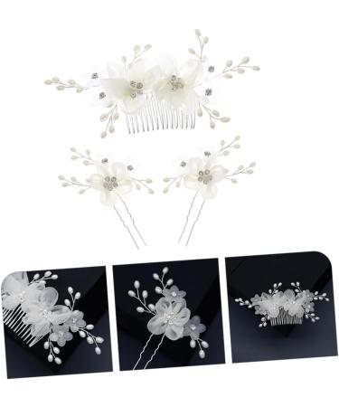minkissy 1 Set Comb Plate Hairpin Leaf Bride Hair Comb Flower Hair Fork Rhinestone Hair Clips Bridal Hair Sticks Flower Hair Comb Floral Side Hair Comb Bridal Hair Pin Brooch Wedding Fabric - Buy Online on GoSupps.com