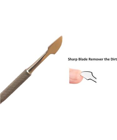 Stainless Steel Double Ended Nail Pusher & Cleaner for Manicure/Pedicure - Gel Polish Remover Tool for Fingernails & Toenails - Buy Online on GoSupps.com