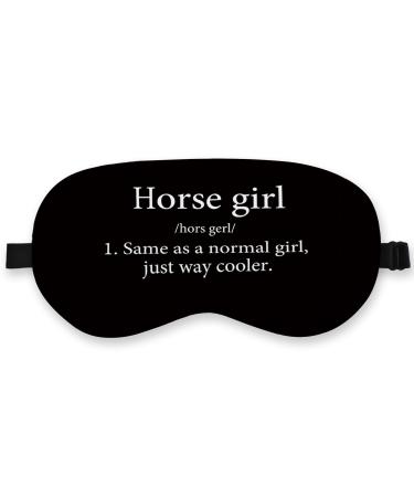Horse Girl Silk Eye Mask for Sleeping Horse Gifts Blindfold Adjustable Strap Night Sleep Mask for Women Horse Lovers Girls Airplane Travel Nap Horse Lover Gift Sleep Mask Eye Cover