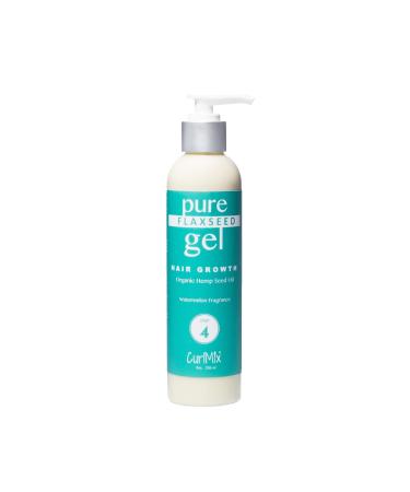 CurlMix Organic Flaxseed Gel for Curly Hair with Hemp Seed Oil - Defines & Promotes Hair Growth - Watermelon - 8 fl oz