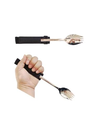 Healthman Spork Adaptive Utensils, Hand Cuff for Holding Cutlery, Eating Aids/Eating Assistance & Adaptive Utensil Holder for Weak Grip & Limited Mobility, Stroke, Arthritis(1 Pack)