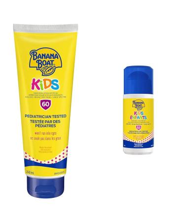 Banana Boat Kids Tear Free Sunscreen Lotion Broad Spectrum SPF 60 240mL & Banana Boat Kids Sunscreen Lotion Roll On SPF 50+