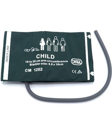 Universal NIBP Cuff for Pediatric Child 18-26 cm Single Tube Reusable Nylon Replacement Blood Pressure Cuff No Connector Child Green Nylon+single Tube