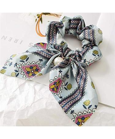 Vasana Boho Hair Ties with Bow - Chiffon Flower Pattern Hair Accessories (6 Random Colors) - Buy Online on GoSupps.com