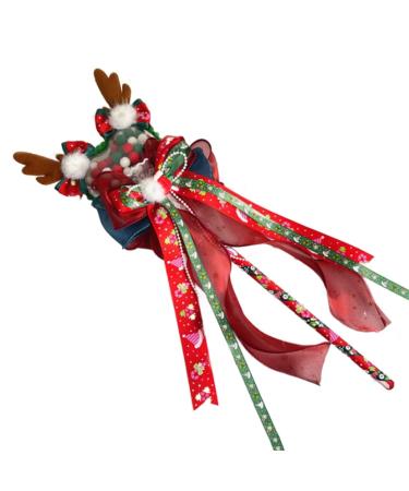 AJTUTUS Christmas Lolitas Hair Clip with Hat/Deer Antler Embellishments Handmade Lolitas Hair Accessories for Little Girl Women