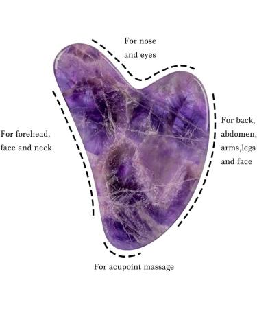 BEEAR Jade Gua Sha Facial Tool - Natural Amethyst Guasha Stone Facial Tool with Gift Box for Face Massager Skin Tightening and Muscles Relaxing 100% Authentic (Purple) - Buy Online on GoSupps.com