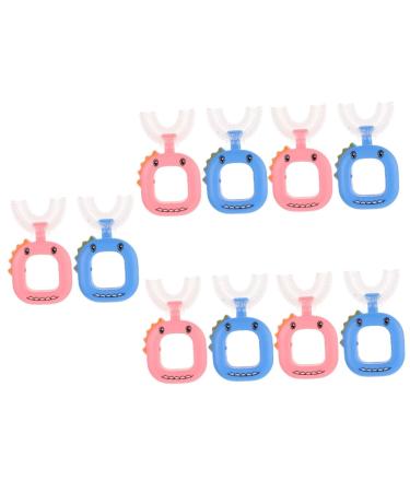 TOVINANNA 10 STK U-shaped toothbrush for children Children's tooth cleaning tool 360 tooth cleaning tool U-toothbrush hand toothbrush for children caricature PP products for children