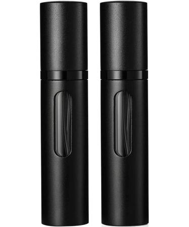 Perfume Atomiser Refillable Perfume Bottle for Travel Leaking Proof Mini Empty Perfume Spray Bottle for Women and Men 8ml - Matte Black & Matte Black